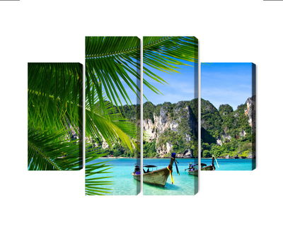 Ljuddämpande tavla - Tropical landscape 3d