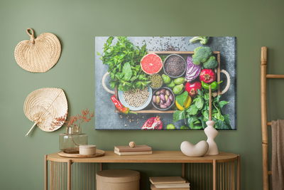 Ljuddämpande tavla - Vegetables, fruits and spices