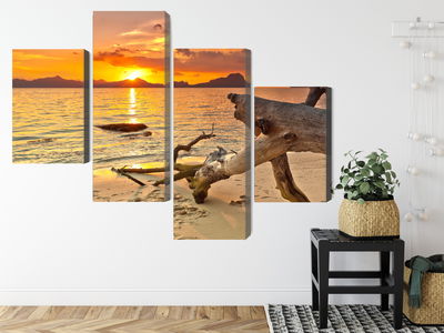 Ljuddämpande tavla - Sea landscape at sunset