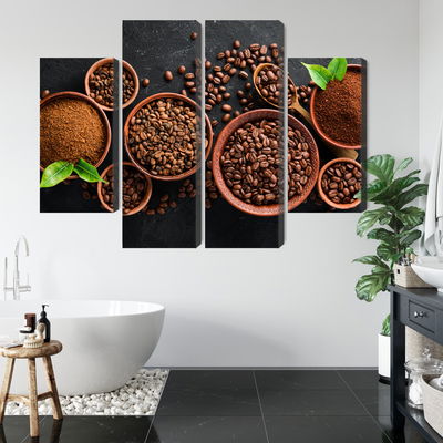 Ljuddämpande tavla - Ground coffee and beans