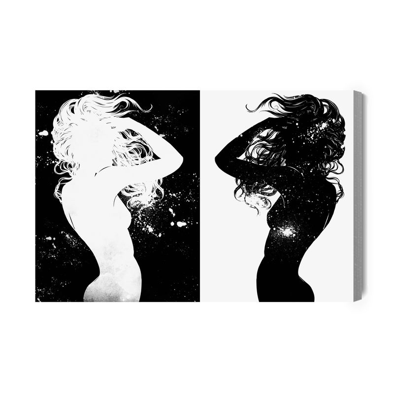 Ljuddämpande tavla - Black and white female