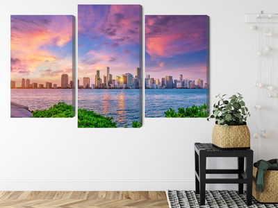 Ljuddämpande tavla - Panorama of miami during