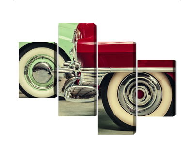 Ljuddämpande tavla - Stylish vintage car wheels