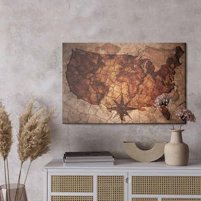 Ljuddämpande tavla - Vintage Usa map