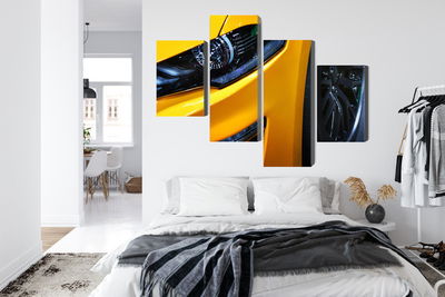 Ljuddämpande tavla - Front of a yellow sports car