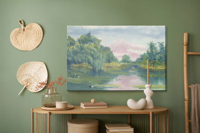 Ljuddämpande tavla - Forest over the water