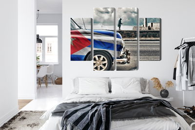 Ljuddämpande tavla - A car with a cuban flag