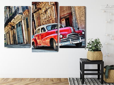 Ljuddämpande tavla - Old american car and havana