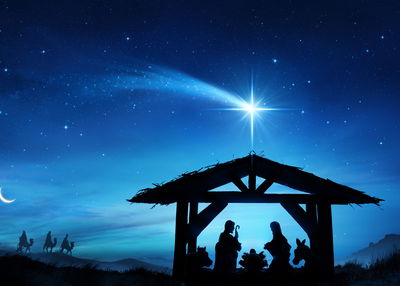 Ljuddämpande tavla - Holy family in a stable