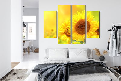 Ljuddämpande tavla - Blooming sunflowers 3d