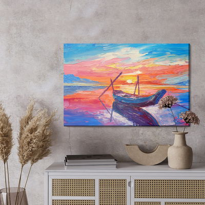 Ljuddämpande tavla - Fishing boats in the sea