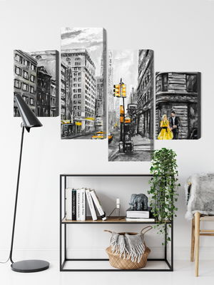 Ljuddämpande tavla - View of the street of new