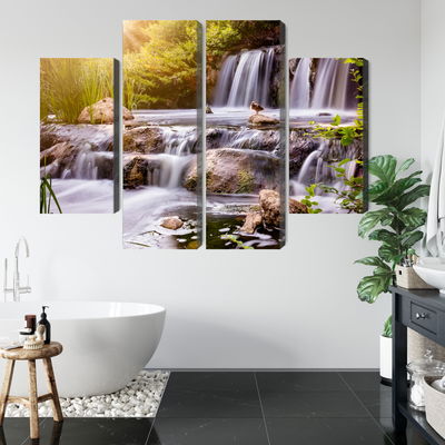 Ljuddämpande tavla - Waterfall at sunset