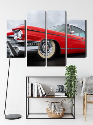 Ljuddämpande tavla - A red car from the 1950s