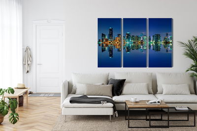 Ljuddämpande tavla - Panorama of miami by night