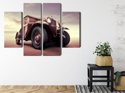Ljuddämpande tavla - Vintage car with a 3d effect