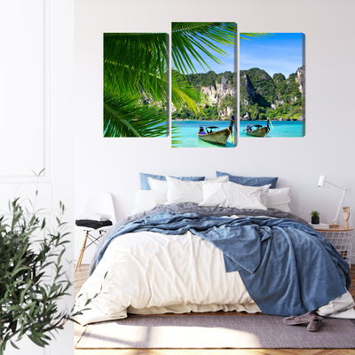 Ljuddämpande tavla - Tropical landscape 3d