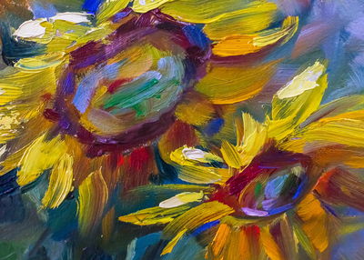 Ljuddämpande tavla - Colorful sunflowers as