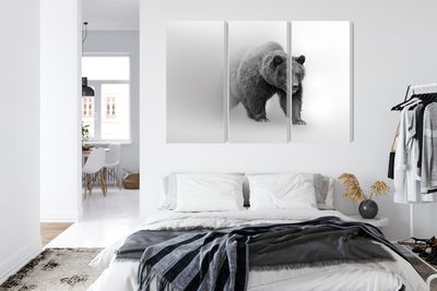 Ljuddämpande tavla - Bear in the fog 3d