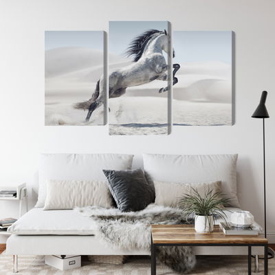 Ljuddämpande tavla - Horse in the desert 3d