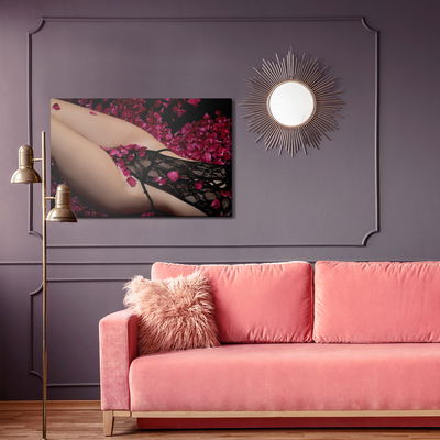 Ljuddämpande tavla - Woman in roses