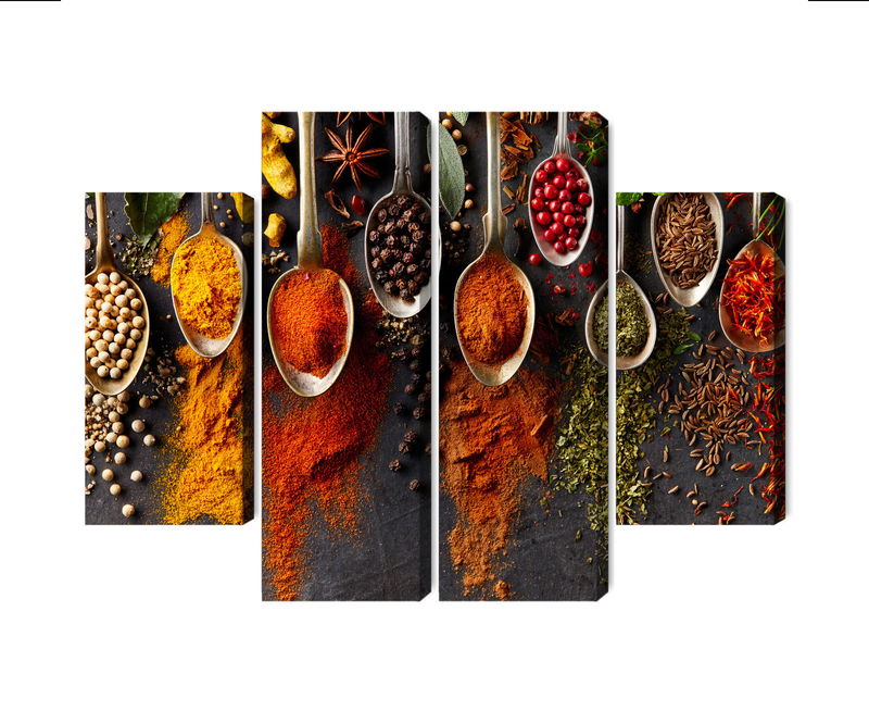Ljuddämpande tavla - Spices on a black background