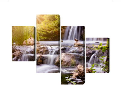 Ljuddämpande tavla - Waterfall at sunset