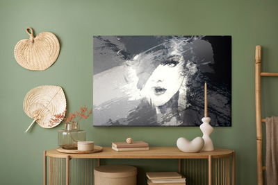 Ljuddämpande tavla - Woman's face in an abstract