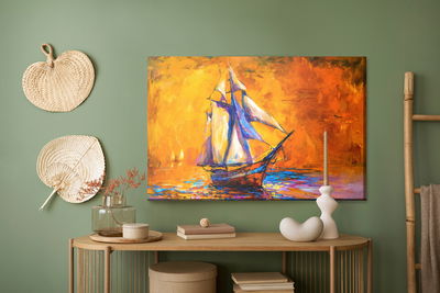 Ljuddämpande tavla - Sailboat in the sea