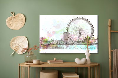 Ljuddämpande tavla - London eye painted