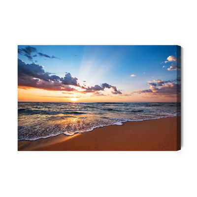 Ljuddämpande tavla - Sunrise sea and beach