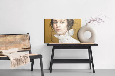 Ljuddämpande tavla - Oil painting. portrait