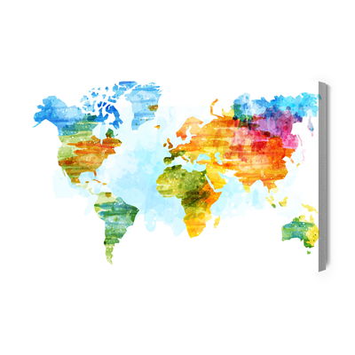 Ljuddämpande tavla - Multicolored map painted