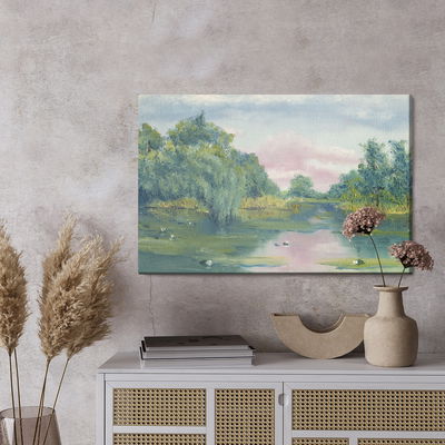 Ljuddämpande tavla - Forest over the water