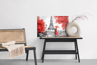 Ljuddämpande tavla - Lovers admiring the eiffel