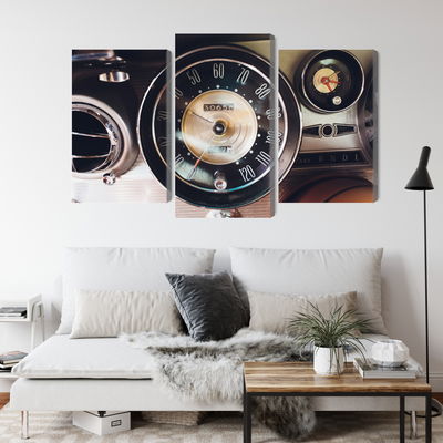 Ljuddämpande tavla - The dashboard in an old car