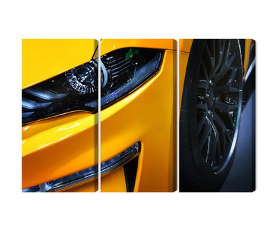 Ljuddämpande tavla - Front of a yellow sports car