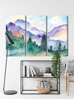 Ljuddämpande tavla - Painted mountain landscape