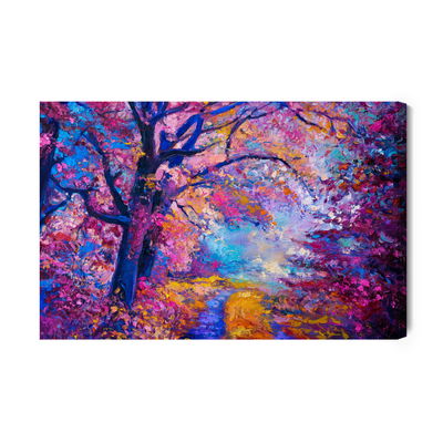 Ljuddämpande tavla - A path in a colorful forest