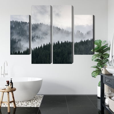 Ljuddämpande tavla - Misty 3d forest landscape