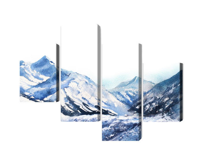 Ljuddämpande tavla - Watercolor mountain peak