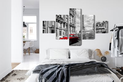 Ljuddämpande tavla - Red car in retro style