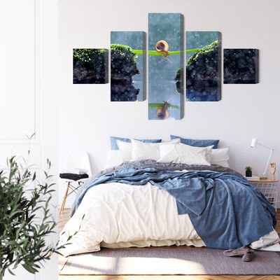 Ljuddämpande tavla - Snail in the rain