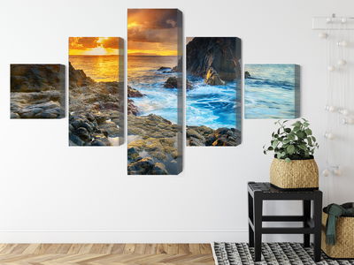 Ljuddämpande tavla - Sunset on the seashore