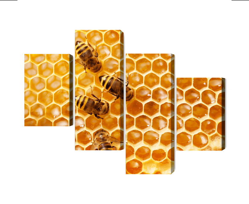 Ljuddämpande tavla - Bees on the honeycomb