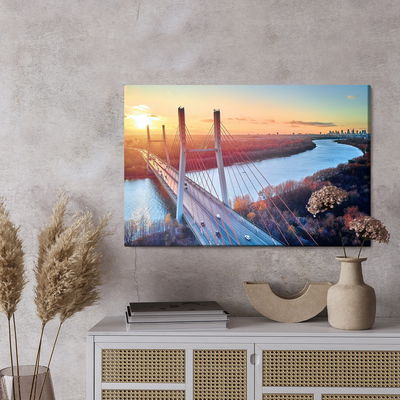 Ljuddämpande tavla - Bridge in Warsaw at sunset
