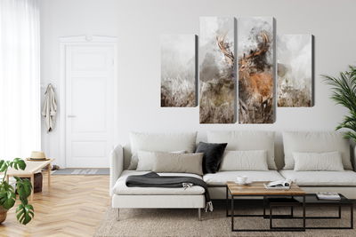 Ljuddämpande tavla - A deer painted with 3d