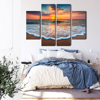 Ljuddämpande tavla - Sunset on the sea 3d