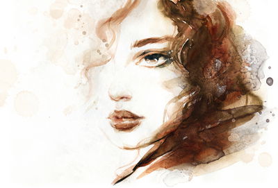 Ljuddämpande tavla - Portrait of a woman in brown