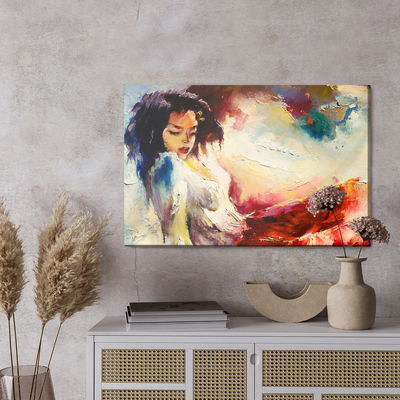 Ljuddämpande tavla - Oil painting of a beautiful